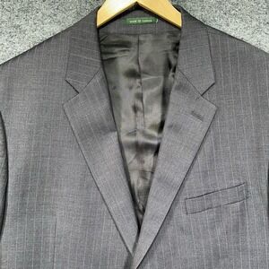 Lauren RALPH LAUREN Pinstripe Blazer Jacket Men's 48R Charcoal Gray Wool Vintage